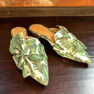 Schutz Dana Palm Leaf Print Mules